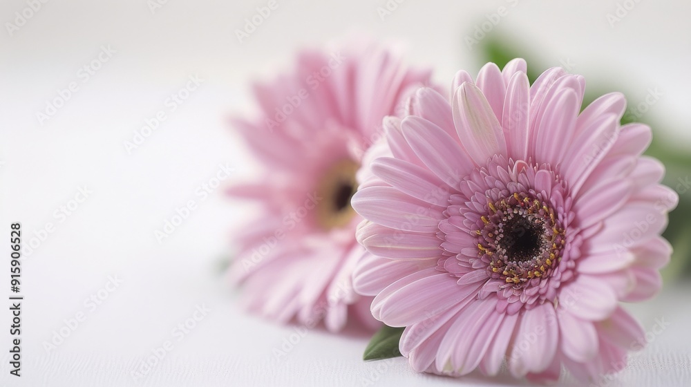 Pink Gerbera Daisies in Elegant Display Against Soft Background