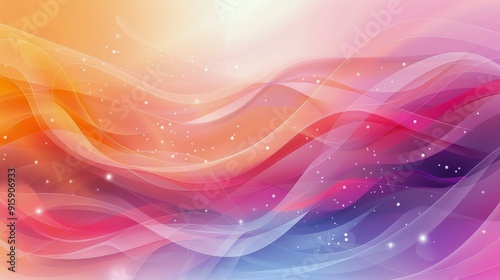 Colorful Abstract Design With Curved Lines and Geometric Shapes