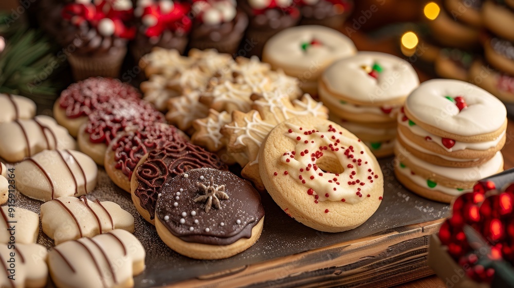 A promotional photo of a Christmas cookie. A promotional photo of a Christmas cookie.