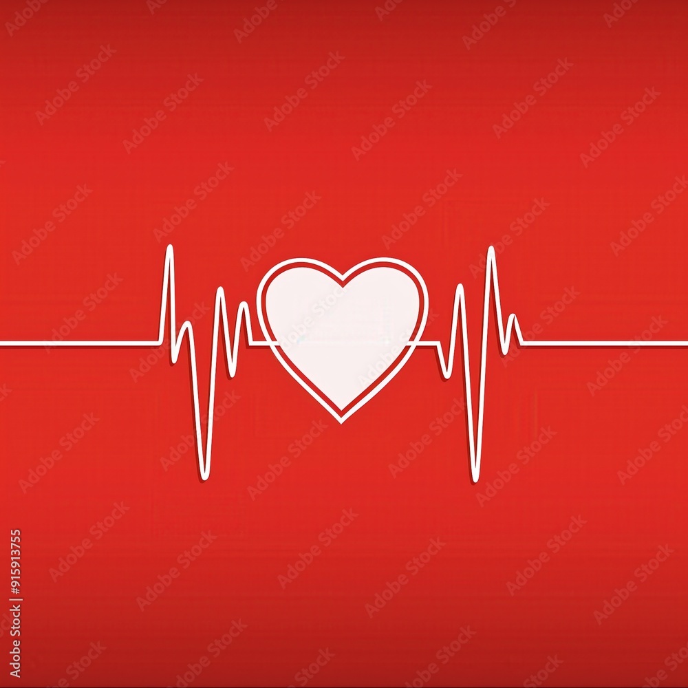A heart symbol with an ECG line on a red background, representing health and vitality. A heart symbol with an ECG line on a red background, representing health and vitality.