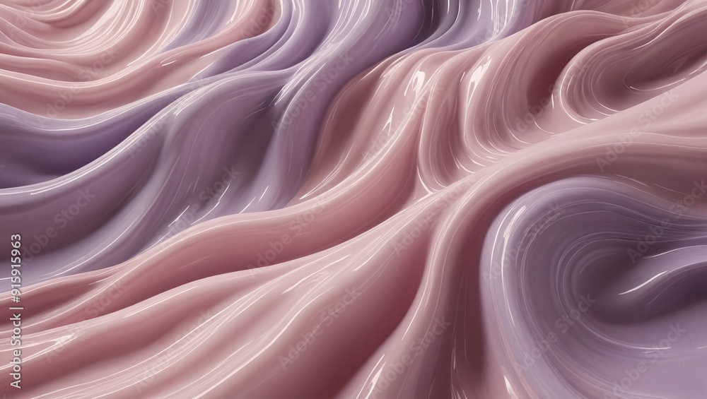 Fototapeta premium Translucent Waves Fluid Pink and Lavender Organic Pattern