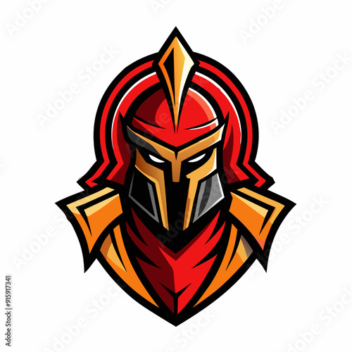 Spartan warrior gladiator mascot for sports and esports vector logo