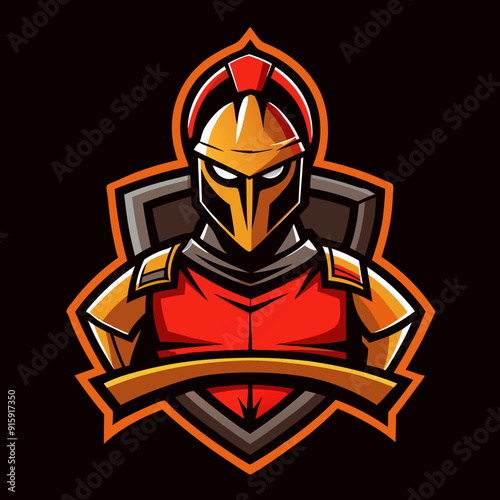 Spartan warrior gladiator mascot for sports and esports vector logo