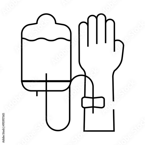 medical dropper treatment line icon vector. medical dropper treatment sign. isolated contour symbol black illustration