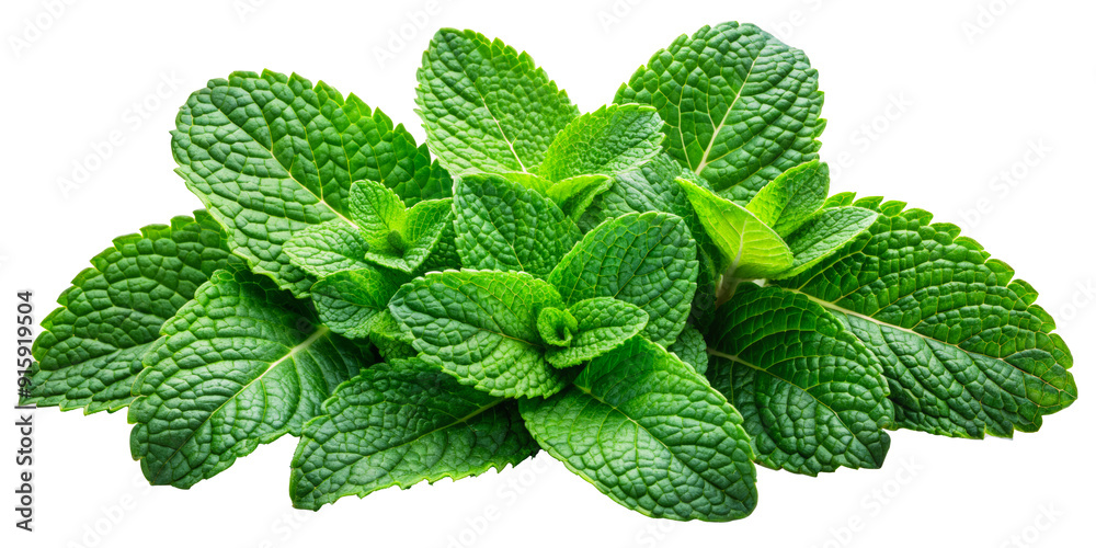 Fresh mint leaves isolated on transparent background Fresh mint leaves isolated on transparent background