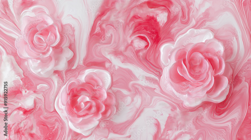 Wall Decorated With Ceramic Pink and White Tones Color Marble. Pink Rose Flowers Pattern. Marble shapes for decoration. Pink and White Tones Color Marble Swirls and Agate Waves. Wall Decorated With Ceramic Pink and White Tones Color Marble. Pink Rose Flowers Pattern. Marble shapes for decoration. Pink and White Tones Color Marble Swirls and Agate Waves.