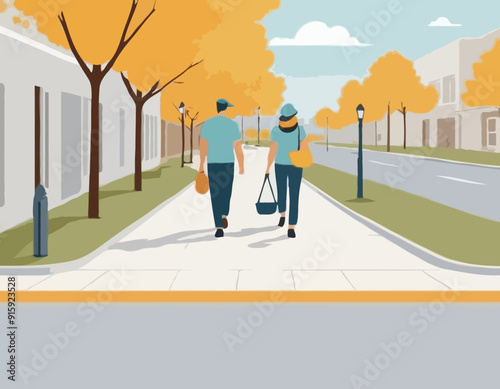 Fixing Sidewalks stock illustration
