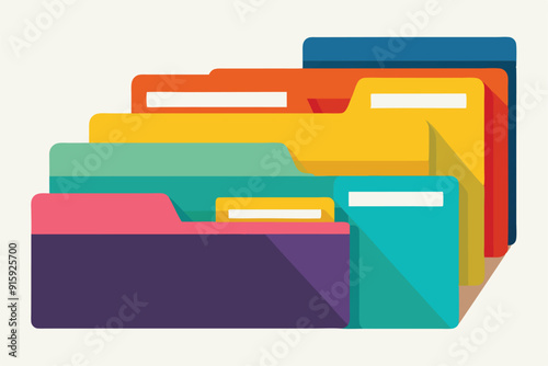 A vibrant array of file folders is neatly arranged, showcasing different colors for effective document organization and management