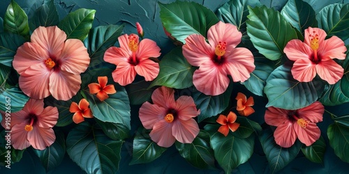 Beautiful Pink and Orange Flowers in a Garden
