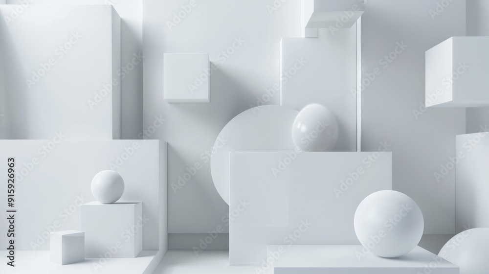 Abstract Geometric Composition in White