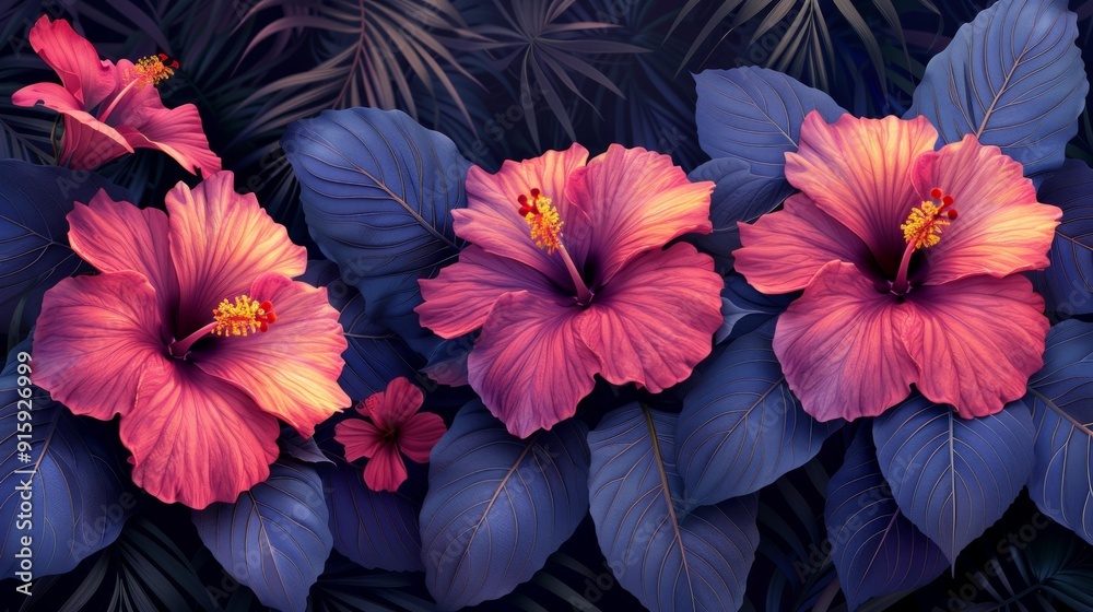 Obraz premium Vibrant Purple Flowers in a Forest