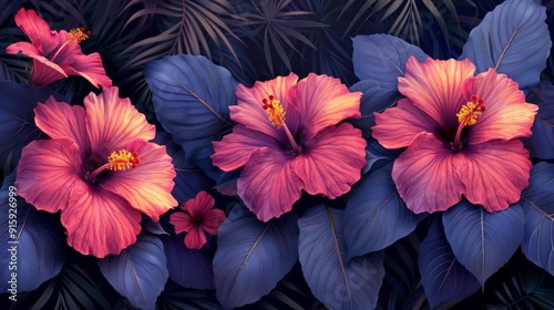 Vibrant Purple Flowers in a Forest