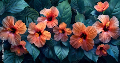 Wallpaper Mural Vibrant Pink Flowers in Bloom Torontodigital.ca