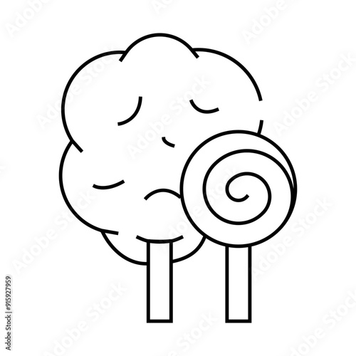 cotton candy line icon vector. cotton candy sign. isolated contour symbol black illustration photo