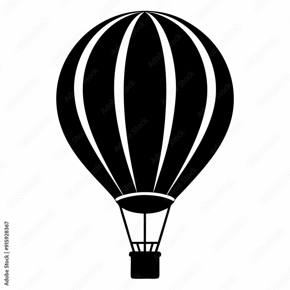 Fototapeta premium Hot Air Balloon, hot air balloon vector silhouette, hot air balloon icon