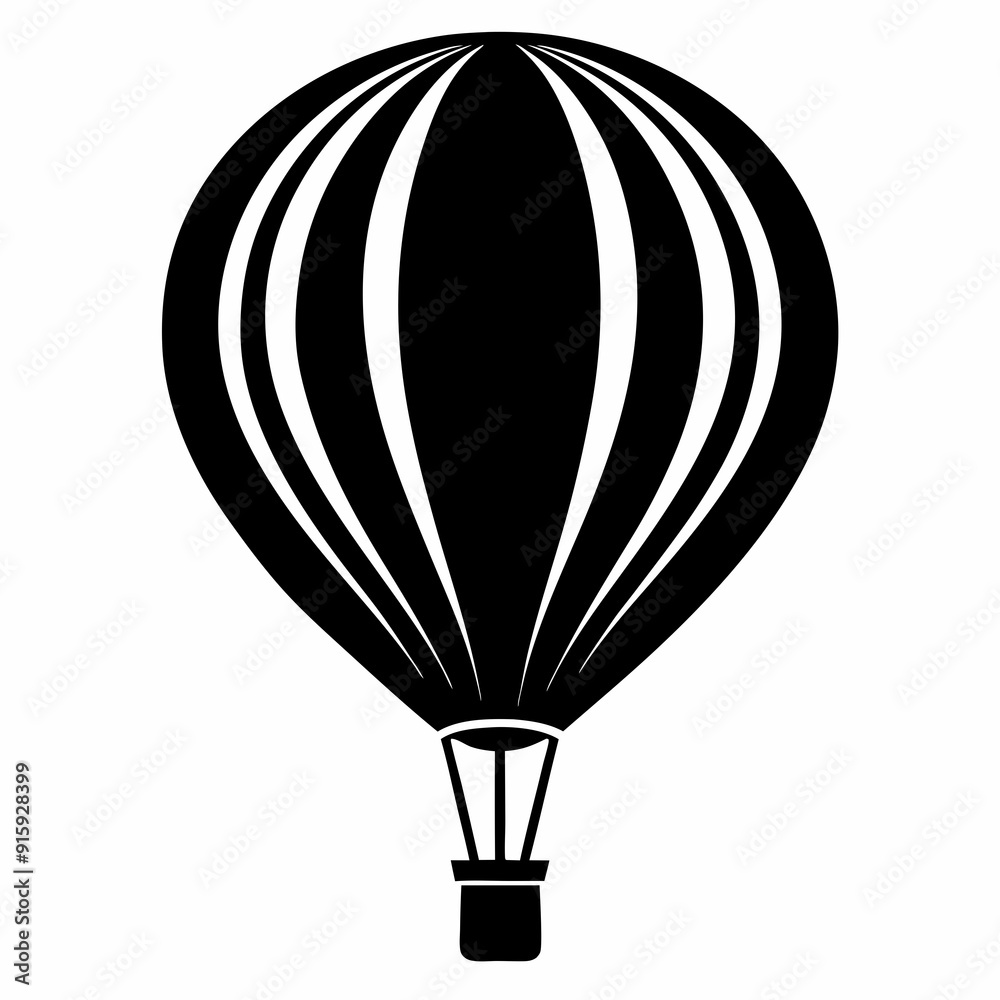 Fototapeta premium Hot Air Balloon, hot air balloon vector silhouette, hot air balloon icon