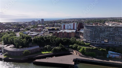 Aerial Overview of Sunderland City in the Summer
