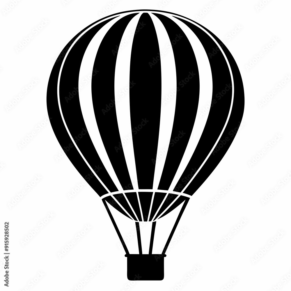 Fototapeta premium Hot Air Balloon, hot air balloon vector silhouette, hot air balloon icon