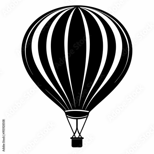 Hot Air Balloon, hot air balloon vector silhouette, hot air balloon icon

