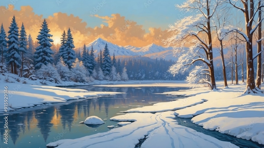 winter landscape in the mountains winter landscape in the mountains