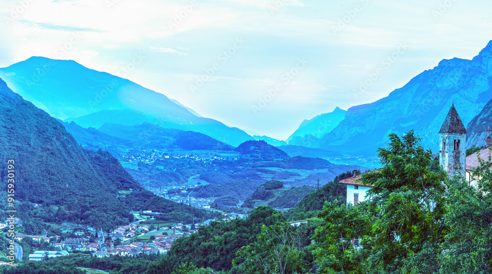 Obraz premium Ciago village, Vallelaghi, Trento province, Trentino Alto-Adige, Italy