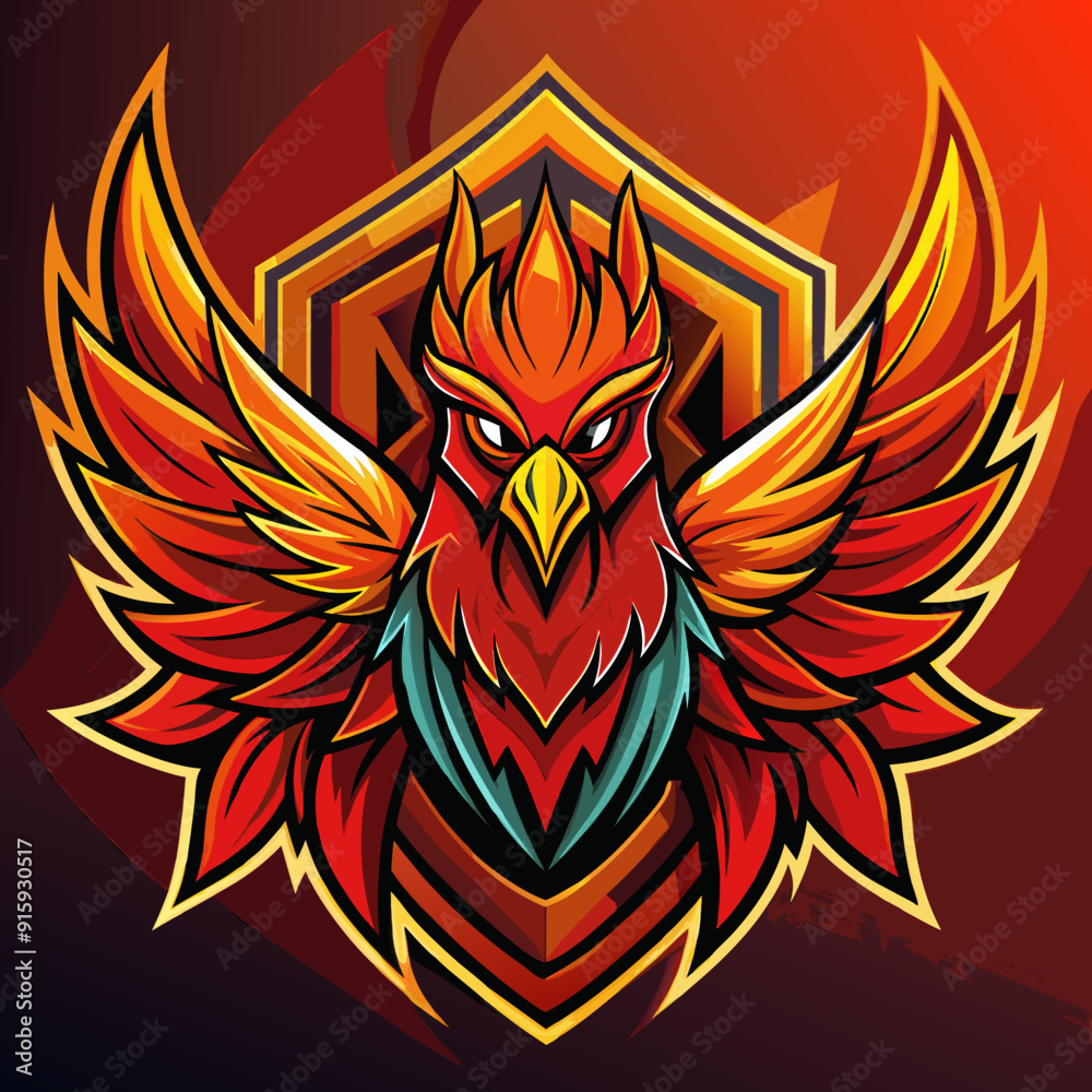 Phoenix bird mascot for sports and esports vector logo Phoenix bird mascot for sports and esports vector logo