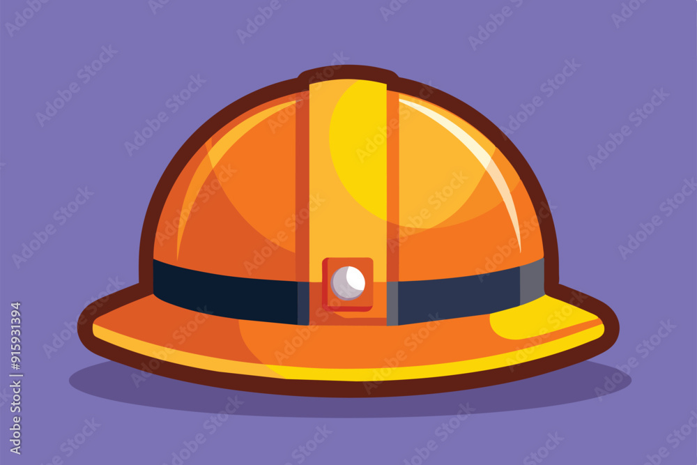 A vibrant orange construction hat design, ready for customization, sits on a purple backdrop showcasing its sleek and modern style