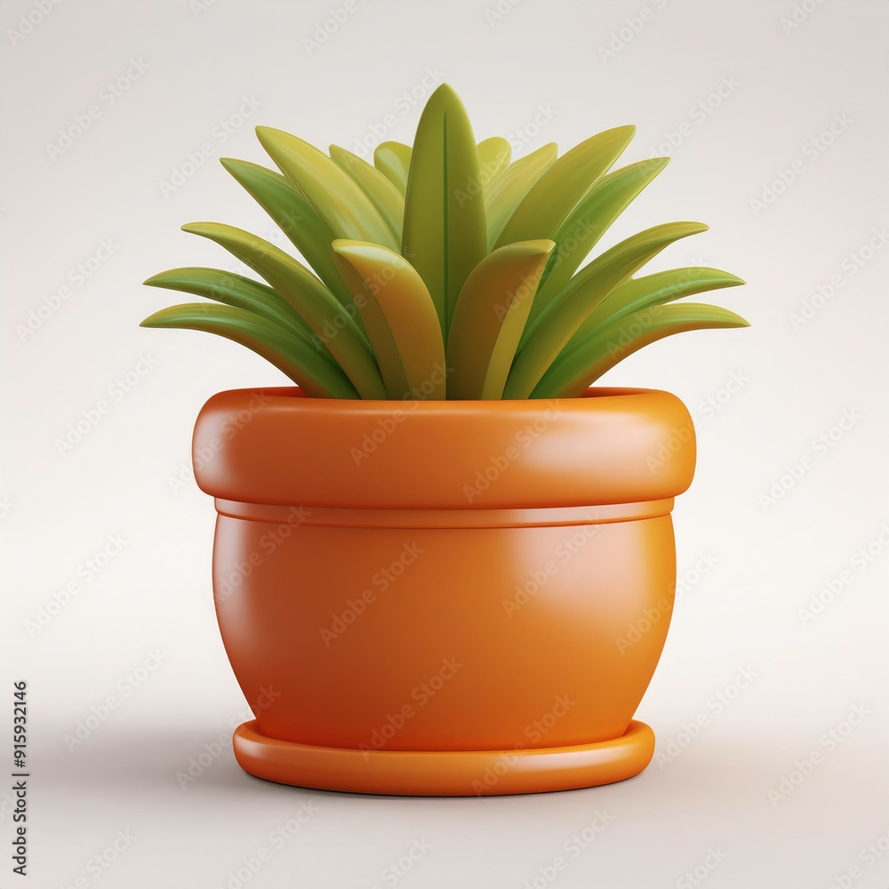 3D Render of Cute Flower Pot with Sauce – Cartoon Material on Clean Background 3D Render of Cute Flower Pot with Sauce – Cartoon Material on Clean Background