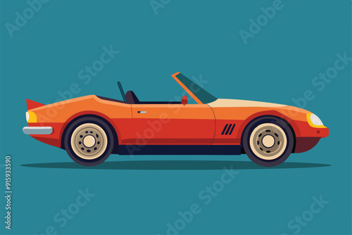 A vibrant convertible car illustration showcases a customizable design, ideal for graphic use, marketing, or creative inspiration