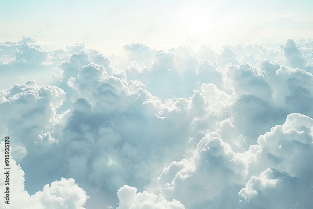 Radiant sun over the clouds