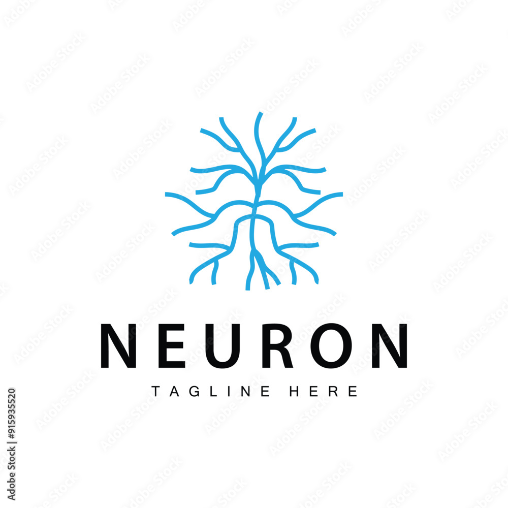 Obraz premium Neuron Logo Design Health Illustration DNA Molecule Nerve Cell Abstract Simple Illustration
