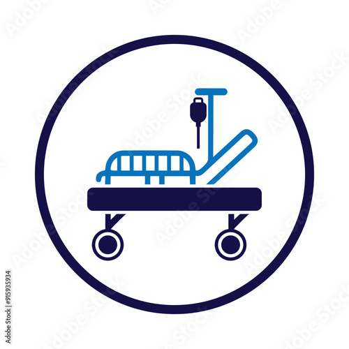 medical bed, bed, wheel bed, stretcher, bed on wheels icon