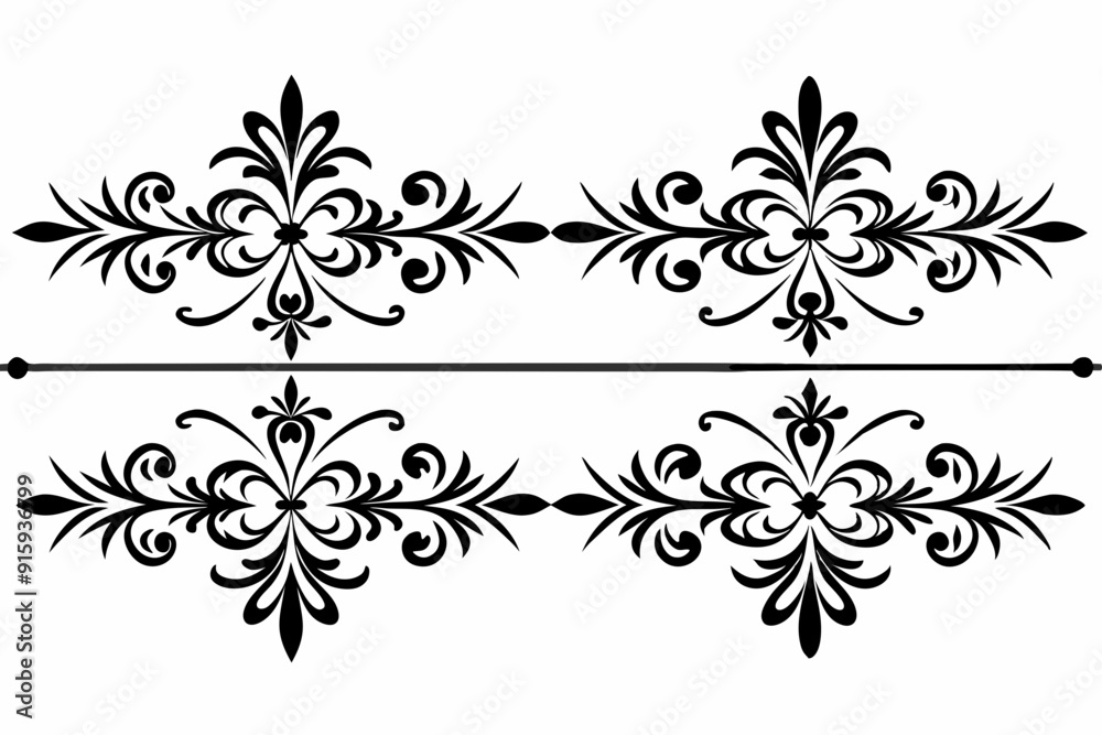 graphic with a black elegant plant ornament on an isolated background graphic with a black elegant plant ornament on an isolated background