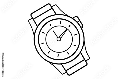 
Hand watch line art vector, classic hand wrist watch icon
