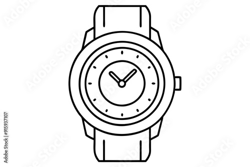 
Hand watch line art vector, classic hand wrist watch icon
