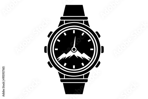
Hand watch silhouette vector, classic hand wrist watch icon

