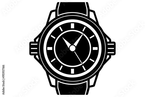 
Hand watch silhouette vector, classic hand wrist watch icon

