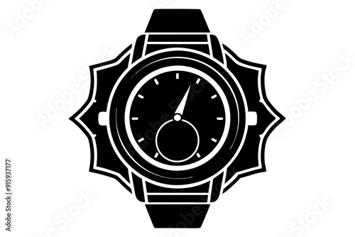 
Hand watch silhouette vector, classic hand wrist watch icon

