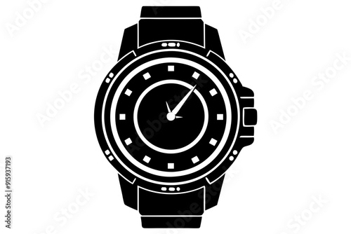 
Hand watch silhouette vector, classic hand wrist watch icon

