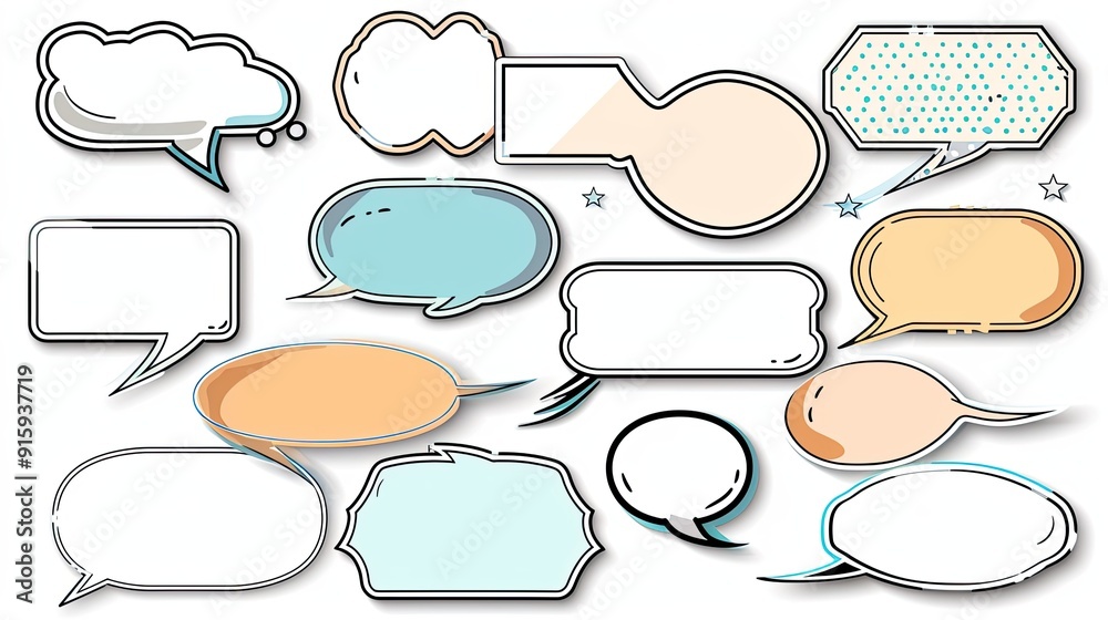 Obraz premium vector sticker clip art with a white background of cartoon comic bubbles 