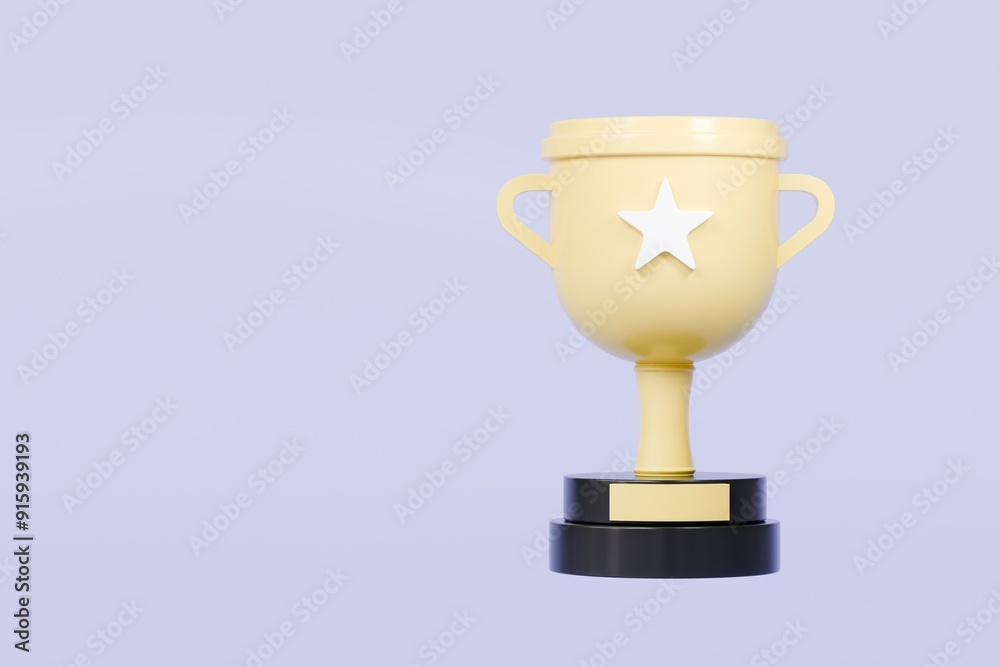 3d Trophy cup winner success champion icon symbol on isolated purple background. Achievement award, champion 1st winner award concept. Minimal Gold Trophy victory cup award. 3d render. 3d Trophy cup winner success champion icon symbol on isolated purple background. Achievement award, champion 1st winner award concept. Minimal Gold Trophy victory cup award. 3d render.