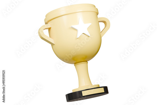 Wallpaper Mural 3d Trophy cup winner success champion icon symbol on isolated purple background. Achievement award, champion 1st winner award concept. Minimal Gold Trophy victory cup award. 3d render. Torontodigital.ca