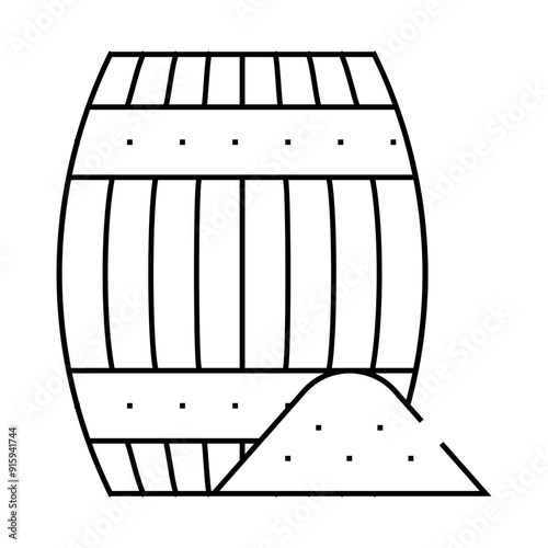 gunpowder powder barrel line icon vector. gunpowder powder barrel sign. isolated contour symbol black illustration