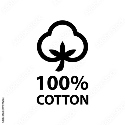 100% cotton label design. 100 percent cotton sign.