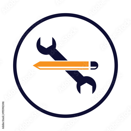 wrench, pencil, wrench with pencil icon