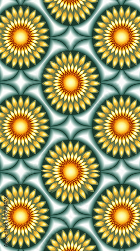 Circles, Shapes, Waves, Green Floral Objects, Abstract Image, Texture, Pattern Background, Wallpaper, Smartphone Cover and Screen, Cell Phone, Computer, Laptop, 9:16 and 16:9 Format