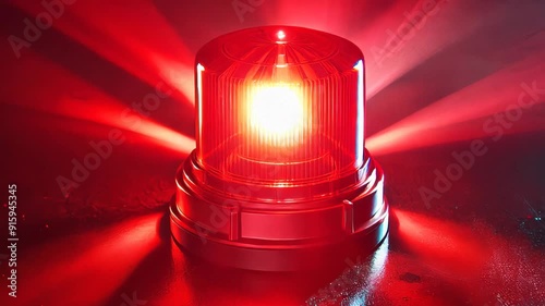 Red Emergency Beacon with Radiating Light