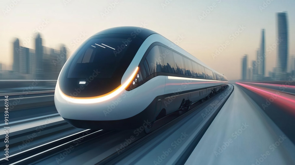 Fototapeta premium Gravity-defying maglev personal transport.