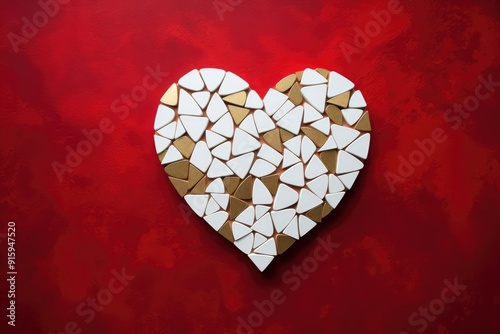 heart on a red background. Valentine's day card. Love. Gratitude.