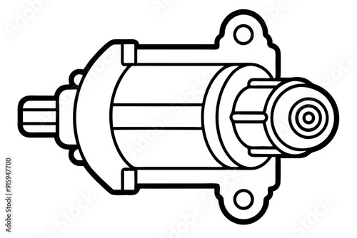 starter motor silhouette, starter motor vector illustration